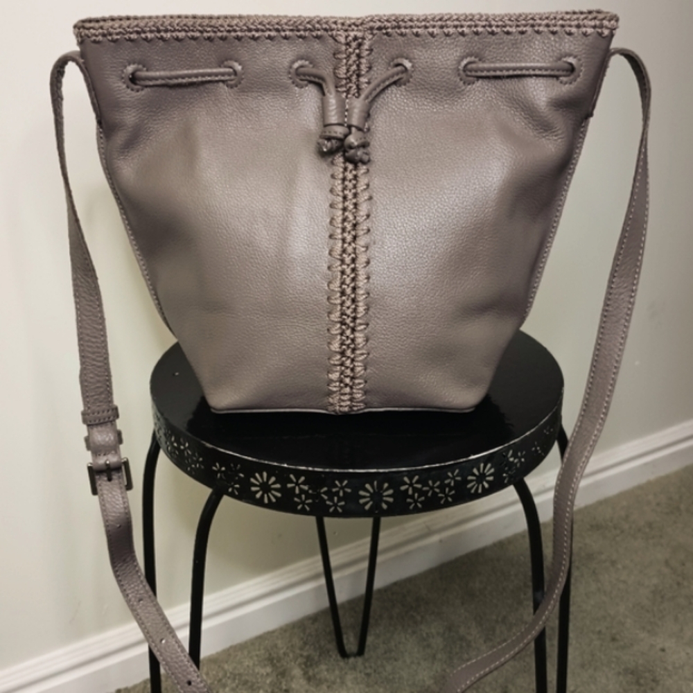 "The Sak" Leather Drawstring Bucket Shoulderbag